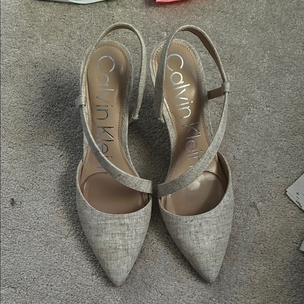 Calvin Klein Women's Beige Slingback Heels